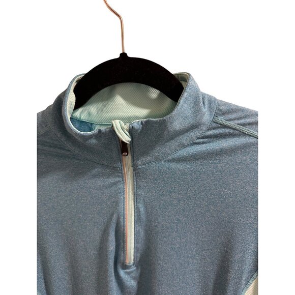 ๐ 2/$20 Road Runner Two Tones Turquoise Athletic Pullover with Thumb Holes sz L - Picture 3 of 10